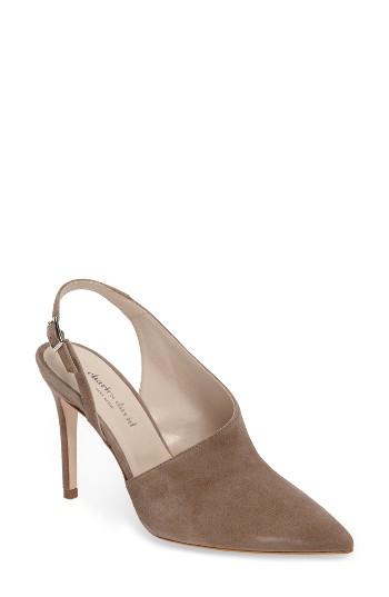 Women's Charles David Sass Asymmetrical Slingback Pump Eu - Beige