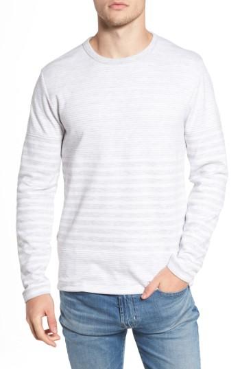 Men's French Connection Stripe Long Sleeve T-shirt, Size - Metallic