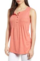 Women's Caslon Pintuck Knit Tank - Coral