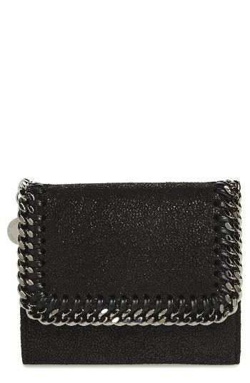 Women's Stella Mccartney 'small Falabella' Faux Leather French Wallet - Black