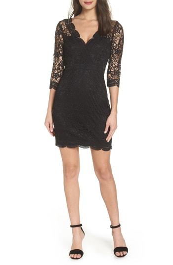Women's Lulus Lace Cocktail Dress - Black