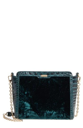 Brahmin Ivy Cellini Carrie Embossed Velvet Crossbody Bag - Green