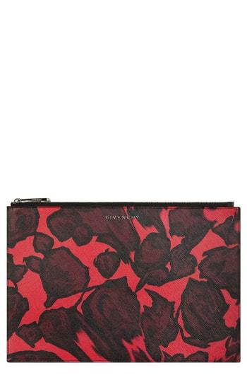 Givenchy Iconic - Rose Print Pouch - Red
