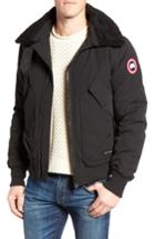 Men's Canada Goose Bromley Down Bomber Jacket With Genuine Shearling Collar - Black
