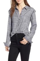 Women's Treasure & Bond Ruffle Bell Sleeve Shirt, Size - Grey
