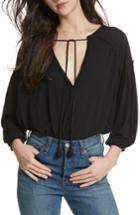 Women's Free People Just A Henley Linen Blend Top - Black