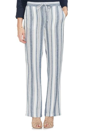 Women's Vince Camuto Beach Stripe Linen Blend Pants, Size - Blue