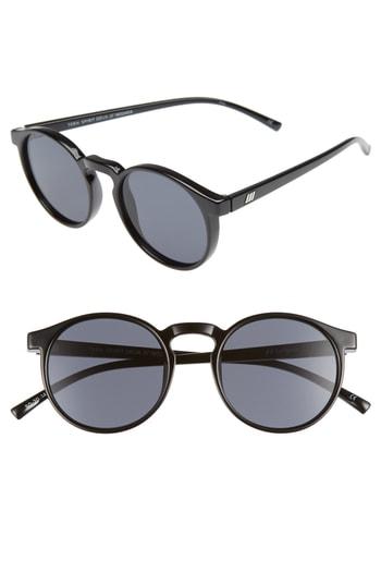 Women's Le Specs Teen Spirit Deaux 50mm Round Sunglasses - Black