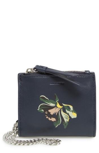 Women's Allsaints Flora Leather Crossbody Wallet - Blue