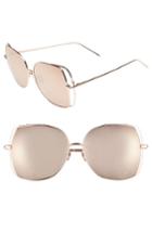 Women's Linda Farrow 60mm Mirrored 18 Karat Gold Sunglasses -