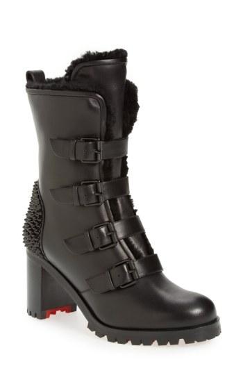 Women's Christian Louboutin 'glorymount' Studded Buckle Boot