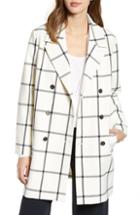 Women's Cupcakes And Cashmere Oversize Check Topper Coat - Ivory