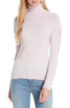 Women's Milly Shirred Sleeve Wool Turtleneck Sweater, Size - Pink