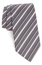 Men's Boss Stripe Silk Tie, Size - Pink