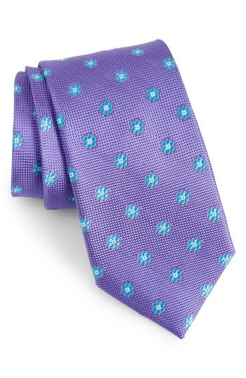 Men's Calibrate Cloisters Neat Silk Tie, Size X-long - Purple