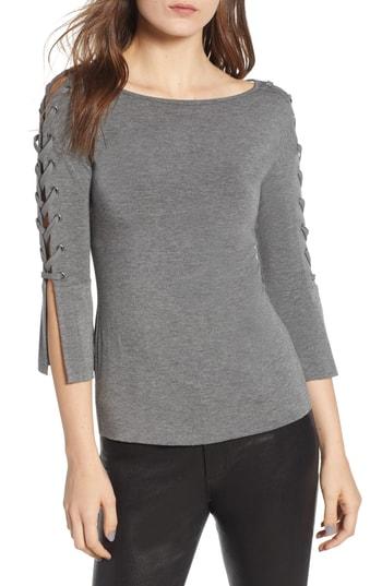 Women's Bailey 44 Alma Mater Laced Trumpet Sleeve Top - Grey
