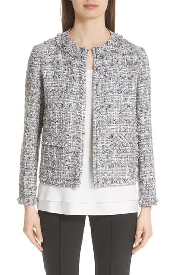 Women's Lafayette 148 New York Kennedy Tweed Jacket - Grey