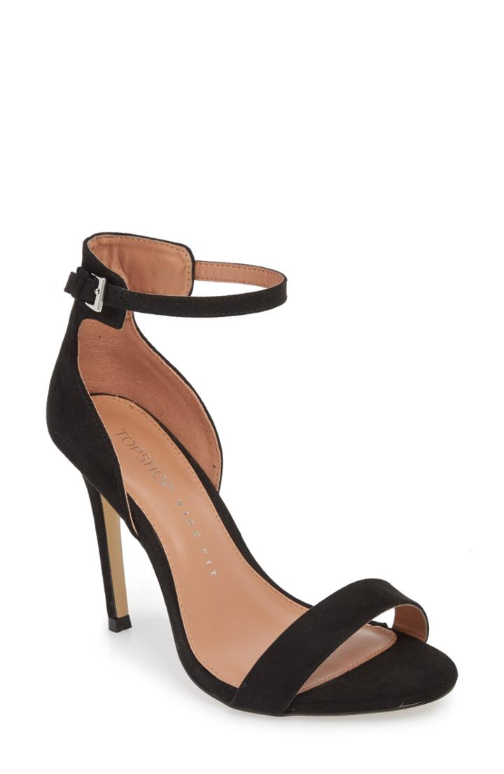 Women's Topshop Marcelle Ankle Strap Sandal .5us / 41eu W - Black