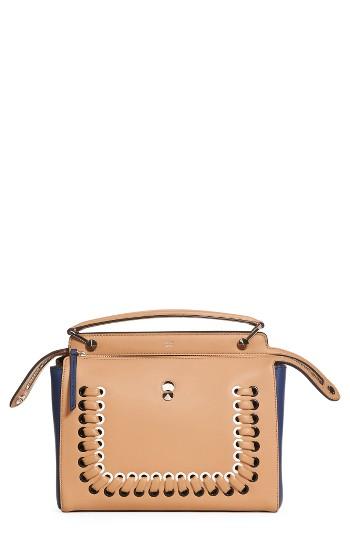 Fendi Dotcom Tricolor Whipstich Calfskin Satchel - Brown