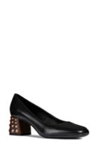 Women's Geox Seyla Leather Block Heel Pump Us / 38eu - Black
