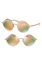 Women's Bvlgari 55mm Mirror Lens Sunglasses - Gold/ Pink