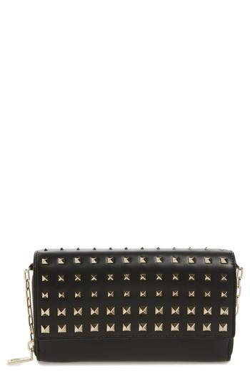 Women's Valentino Garavani Small Rockstud Calfskin Leather Wallet On A Chain -