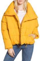 Women's Topshop Puffer Coat Us (fits Like 2-4) - Yellow