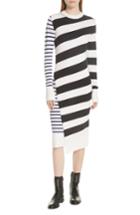 Women's Grey Jason Wu Mixed Stripe Merino Wool Sweater Dress