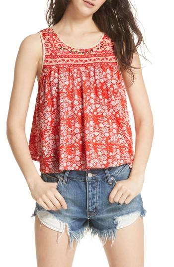 Women's Free People Lucky Coin Linen Blend Tank