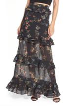 Women's Arrive Otis Ruffle Maxi Skirt - Black