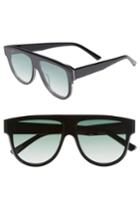 Women's Bonnie Clyde Continuum 63mm Oversize Flat Top Sunglasses - Olive Gradient