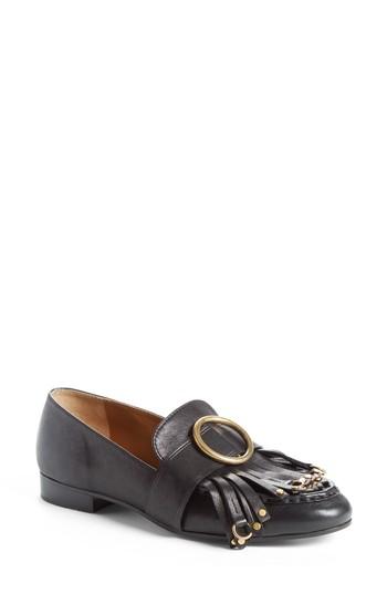 Women's Chloe Olly Fringe Flat Us / 37eu - Black