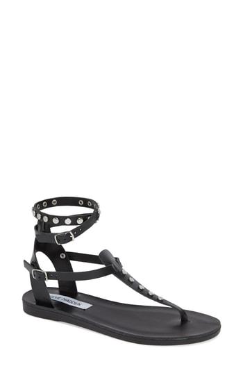 Women's Steve Madden Ruled Studded Sandal M - Black
