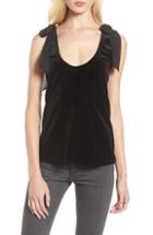 Women's Gibson X Glam Squad Tara Bow Detail Velvet Top - Black