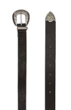Men's Topman Western Style Faux Leather Belt /x-large - Black