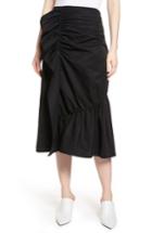 Women's Halogen Ruffle Front Skirt - Black