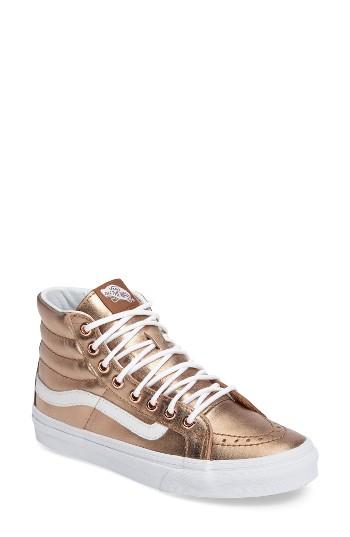 Women's Vans 'sk8-hi Slim' Metallic Leather Sneaker M - Metallic