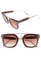 Women's Tom Ford Alex 51mm Sunglasses - Havana/ Bordeaux Mirror