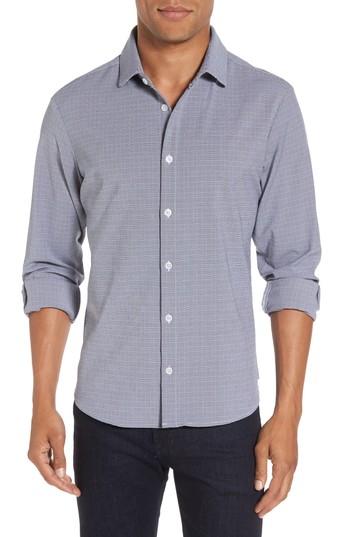 Men's Mizzen+main Bennett Navy Glen Plaid Sport Shirt - Blue