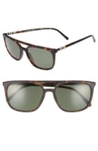 Men's Burberry Heritage Check 57mm Polarized Sunglasses - Dark Havana/ Green Polarized