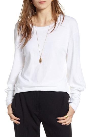 Women's Treasure & Bond Blouson Sleeve Tee, Size - White