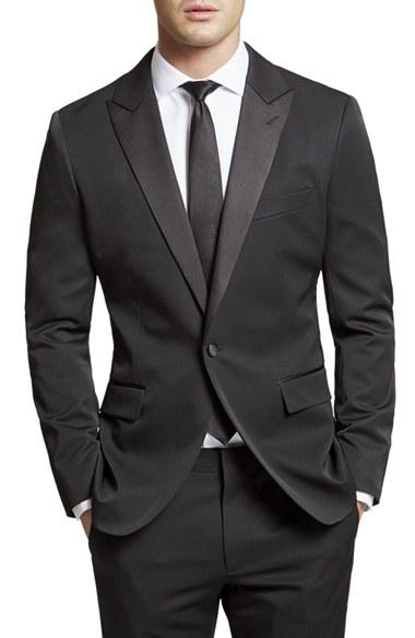Men's Bonobos Trim Fit Wool Dinner Jacket R - Black