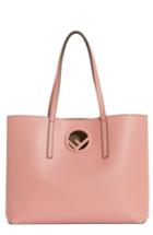 Fendi Logo Leather Shopper - Pink