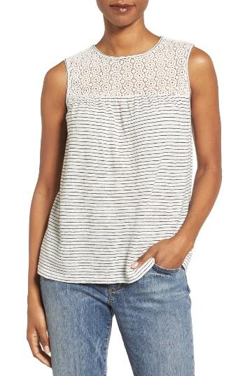 Women's Caslon Lace Yoke Tank - Ivory