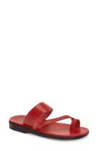 Women's Jerusalem Sandals 'zohar' Leather Sandal Us / 39eu - Red