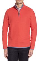 Men's Tailorbyrd Sorrel Tipped Quarter Zip Sweater, Size - Coral