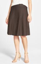 Women's Nic+zoe Panel Twirl Skirt - Brown