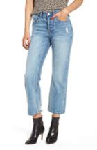 Women's Evidnt Oxford Straight Leg Distressed Jeans - Blue