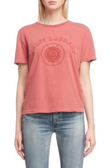 Women's Saint Laurent Mariner Graphic Tee - Red