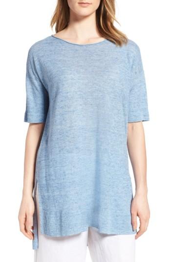 Women's Eileen Fisher Boxy Linen Top - Blue